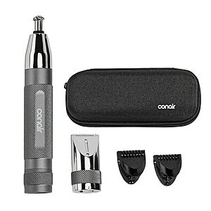 $21.62* | Conair Eyebrow & Nose Hair Trimmer for Men, Cordless, 5-Piece Set at Amazon