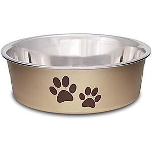 Loving Pets Bella Dog Bowl (Small 10-20 lbs, Champagne) $0.85