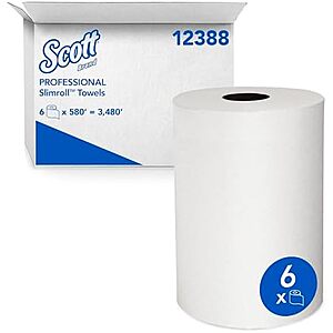 [NEW] $32.26 | Scott Professional Slimroll Hard Roll Paper Towels (6 Rolls at 580' Each, 3,480'/Case) at Amazon