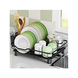 $10.13 FS PRIME WOOT AC Dish Drying Rack, Stainless Steel Rustproof Dish Rack for Kitchen Counter, Sturdy Dish Drainer with Drainboard, Drainage