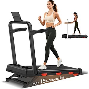 LONTEK 15% Auto Incline Under Desk Walking Pad Treadmill w/ 12-Speed Levels & 43" Handles $169.99 + Free Shipping