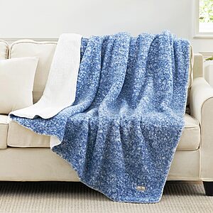 50" x 60" Cozy Bliss Luxury Sherpa Throw Blanket (Mottled Navy Blue, Buffalo Plaid Light Blue) $7.99 + Free Shipping w/ Prime or on $35+