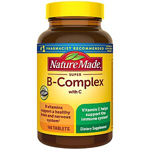 Nature Made Super B Complex with Vitamin C & Folic Acid, 140 Tablets $5.94