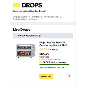 $199.99 | Ninja Double Stack XL Countertop Oven Airfryer | Best Buy App