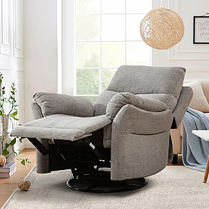 Hawn 33.5'' Wide Modern and Super Soft Swivel and Rocker Manual Recliner Chair $235.99