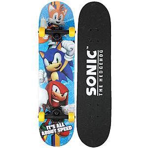 Sonic the Hedgehog 31"x7.5" Complete Skateboard $9 + Free S&H w/ Walmart+ or on $35+