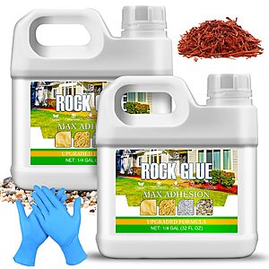 Rock Glue for Landscape, Mulch & Gravel Binder, Stones, Bark, Clear-Drying $17.39