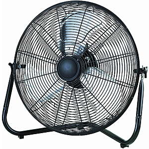 $44.67 FS WALMART Mainstays 20" 3-Speed High Velocity Tiltable Black Steel Floor Fan