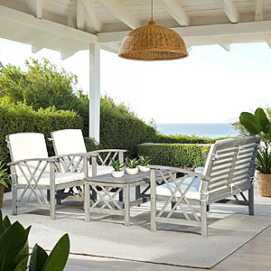 Calhoun 4-Person Solid Wood Patio Seating Group (White) $259.99 + Free Shipping