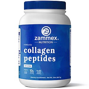 Zammex Collagen Peptides Powder, Unflavored Grass-Fed Type 1 and 3, 2 LBS $29.65