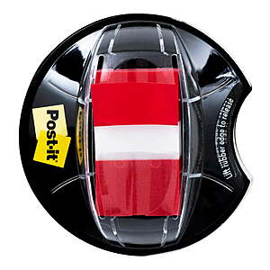 $3.22: Post-it Flags, Red, 1 in. Wide, Desk Grip Dispenser, 200/Pack at Walmart.com
