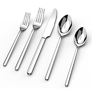 KINGSTONE Silverware Set, 20 Piece Flatware Cutlery Set for 4, 18/10 Stainless Steel Silverware (Silver, 20 pieces for 4) $12.49