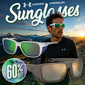 Under Armour Men's & Women's Sunglasses 60% Off  from $32 + Free Shipping
