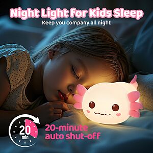 Mewaii Huggwaii Squishy Axolotl Night Light for Kids, BPA-Free $9.99