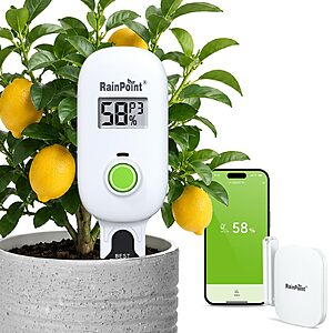 RAINPOINT Smart Digital Wireless Plant Moisture Meter Houseplants Indoor $18