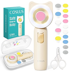 COSLUS 16-in-1 Electric Baby Nail Trimmer w/ 360° Light (2 colors) $3.99 + Free Shipping w/ Prime or on $35+