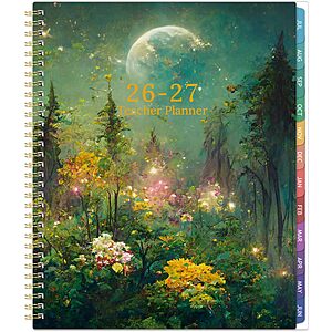 9" x 11" Pinchoco Teacher Lesson Planner 2026-2027 w/ Tabs & Pocket (Dreaming Moon) $3.99 + Free Shipping w/ Prime or on $35+