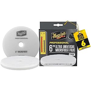 [NEW] $5.01 | Meguiar's Professional 6" Microfiber Pad, 2pk, 10/CV at Amazon