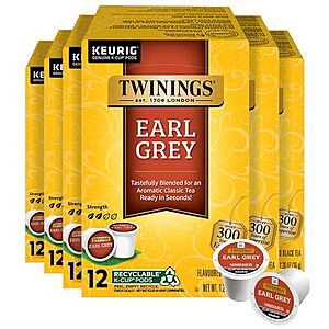 [SnS] $30.89 | 6-Pack 12-Count Twinings Earl Grey Black Tea K-Cup Pods at Amazon