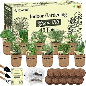 44-Piece ROOTCRAFT 10-Herb Complete Kitchen Herb Starter Set $16.19 + Free Shipping w/ Prime or on $35+