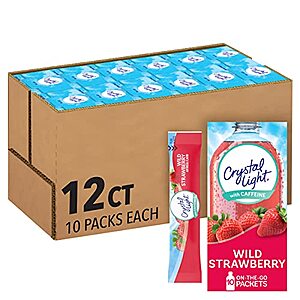 [SnS, AC] $14.15** | 12-Pack 10-Count Crystal Light Sugar-Free Wild Strawberry On-The-Go Powdered Drink Mix at Amazon (11.8￠ each)