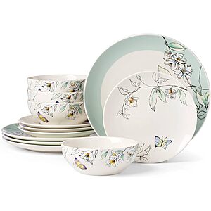12-Piece Oneida Botanica Porcelain Dinnerware Set (Green) $27.49 + Free Shipping w/ Prime or on $35+
