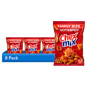 8-Pack 13.5-Oz Chex Mix Hot and Spicy Snack Mix $15 ($1.88/bag) + Free S&H w/ Walmart+ or on $35+ $14.98