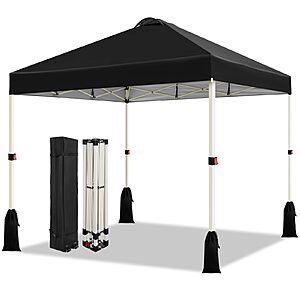 WEIZE 10x10 Pop Up Canopy Tent, 1-Button Push Setup Canopy Tent, Adjustable Height Instant Portable Shelter, Portable Roller Bag $79.98