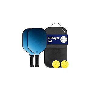 Woot - Sport Squad 2-Player Pickleball Paddle Set with Travel Bag, 2 Lightweight Fiberglass/Graphite Paddles, 2 Long-Lasting Outdoor Balls, and Bag - $10