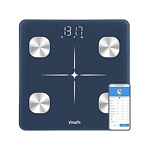 Vitafit Smart Body Weight & Fat Scale w/ 13 Body Composition Metrics & App Sync (Blue) $13.99 + Free Shipping w/ Prime or $6 Fee per Order