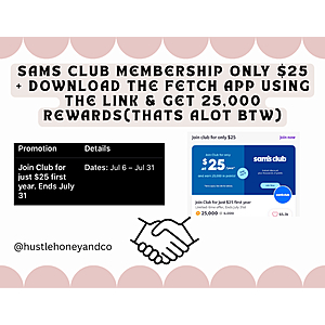 Sams Club Membership only $25 + 25,000 Fetch rewards