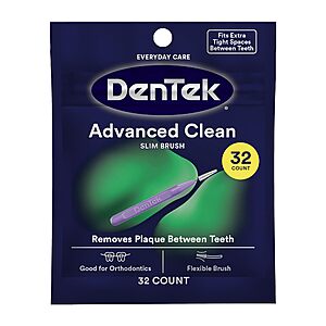 32-Count DenTek Slim Brush Advanced Clean Interdental Brushes $2.42 w/ S&S + Free Shipping w/ Prime or on $35+