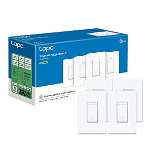 4-Pack TP-Link Tapo S500D Smart Dimmer Switch, Single-Pole, 2.4GHz Wi-Fi, Works w/ Alexa & Google Assistant (White) $44.99 + Free Shipping