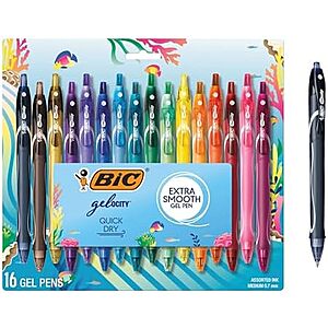 [SnS] $9.50* | 16-Ct BIC Gel-ocity Quick Dry Ocean Themed Gel Pen Set (0.7mm, Med Point, Assorted) + 10% Back w/ Prime Visa Card at Amazon