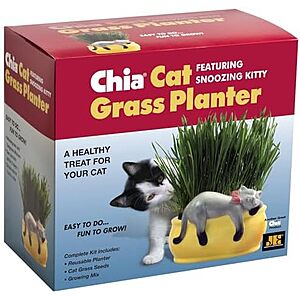 Chia Pet Kitty Cat Grass Decorative Pottery Planter $11