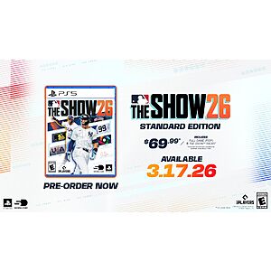 MLB® The Show™ 26 – PS5™ $42.99 + Free S&H at Amazon