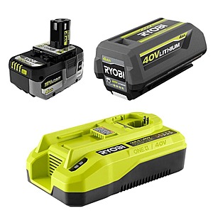 Ryobi Dual Hypercharger with 4Ah 40v and 4Ah 18v $159