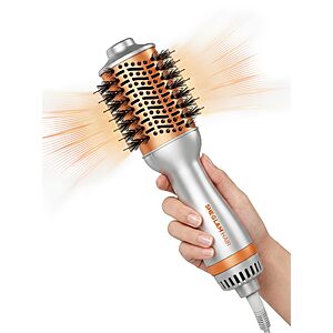 SHEGLAM Hair Mini Blow Dryer Brush, Travel Dual Voltage 120V-240V Hot Air Brush Styler $22.22