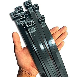 [AC] $9.99* | 2 × 40-pk 20" Heavy Duty Extra Large Black Zip Ties (250-lbs Tensile Strength) ($5 each) at Amazon