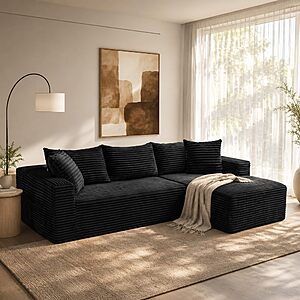 96" Cloud Boneless Sectional Couches with Chaise for Living Room $269.42