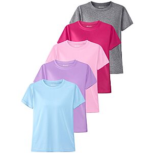 5-Pack JORHIG Girls Athletic Dry-Fit T-Shirts Tops (Various, Size: 9Y-16Y) $9.99 + Free Shipping w/ Prime or on $35+