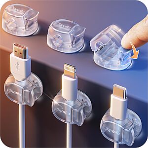 Chfeila 6-Pack Clear Cable Clips / Cord Organizers $4 @ Amazon