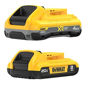YMMV- $55 - DEWALT 20v - 4 Ah PowerPack and 2ah regular.