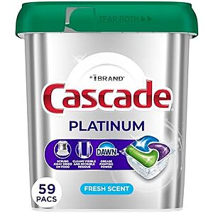 [SnS, AC] $14.82* | 59-Count Cascade Platinum Dishwasher Pods (Fresh) at Amazon
