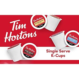 $39.41 S&S AMAZON Tim Hortons Dark Roast Coffee, Single-Serve K-Cup Pods Compatible with Keurig Brewers, 100ct K-Cups