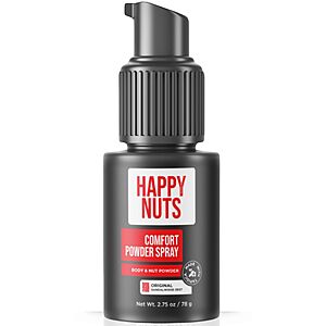 HAPPY NUTS Comfort Powder Spray: Anti Chafing & Mens Deodorant, Aluminum-Free, Sweat and Odor Control for Jock Itch, Groin and Men's Private Parts 2.75 oz~$14.38 With S&S @ Amazon