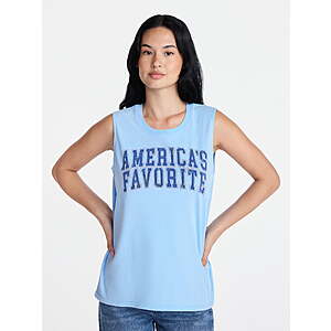Americana Women's America's Favorite Graphic Muscle Tank Top from Way to Celebrate, Sizes S-XXXL