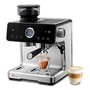 Acaspresso Espresso Machine with Grinder, Stainless Steel