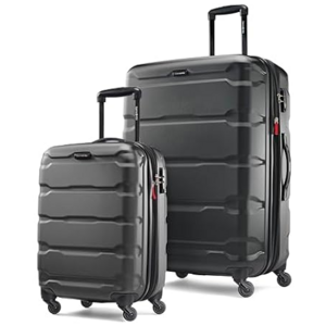 Samsonite Omni PC Hardside Expandable Luggage with Spinner Wheels, Black, 2-Piece Set (20/28) $100