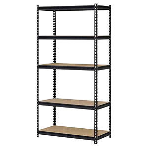 Muscle Rack 36" x 18" x 72" 5-Shelf Steel Storage Rack (4000-lb Capacity, Black) $44.65 + Free Shipping